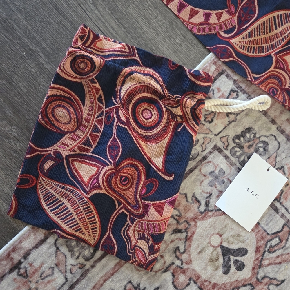 A.L.C Serra Serong Printed Cotton & Silk Blend Cover Up NWT - Picture 2 of 9